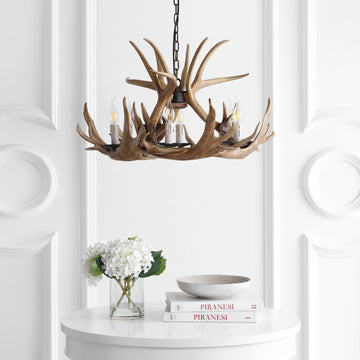 Rudolph Adjustable Resin Antler LED Chandelier - JONATHAN Y